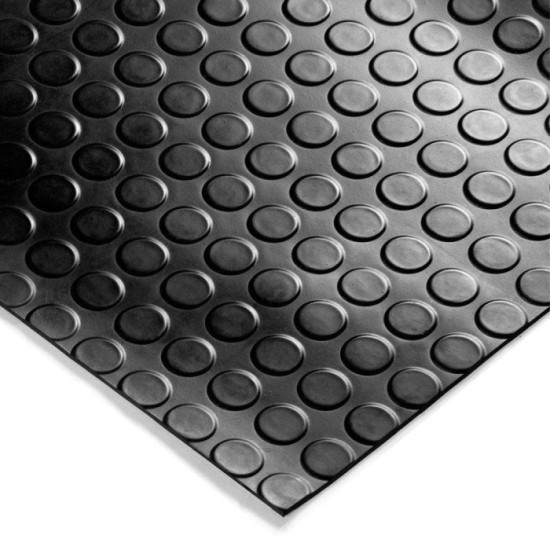 Suelo Goma Circulos 1,20x10 Metros 3 mm, de Grosor Color Negro, Uso Domestico al por Mayor | Almacén de Ferretería