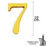 Numero Latón "7" 10 cm, con Tornilleria Oculta (Blister 1 Pieza) al por Mayor | Almacén de Ferretería