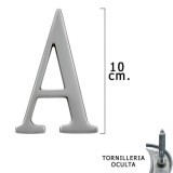 Letra Metal "A" Plateada Mate 10 cm, con Tornilleria Oculta (Blister 1 Pieza) al por Mayor | Almacén de Ferretería