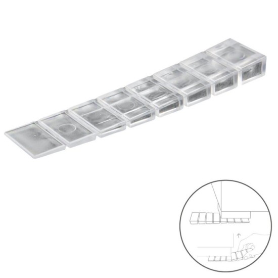 Cuñas Calza Muebles Ajustable / Recortable Transparente (Blister 9 Piezas) al por Mayor | Almacén de Ferretería
