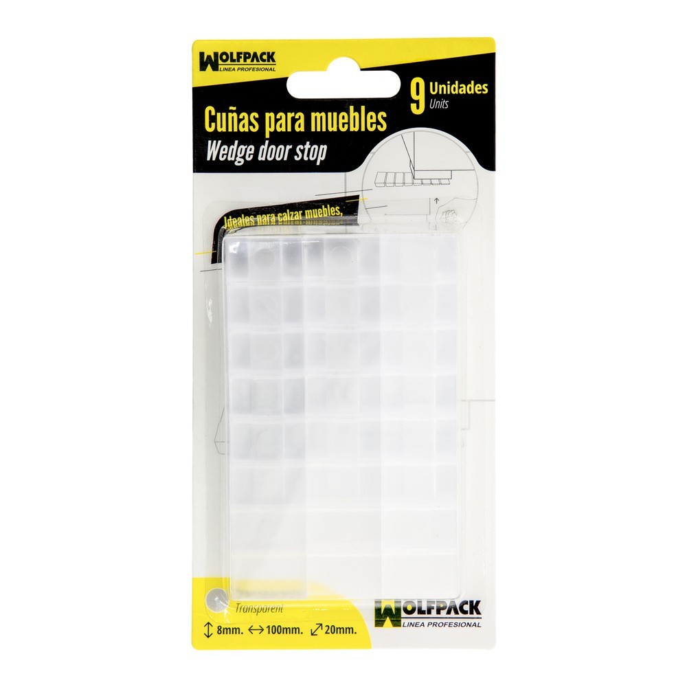 Cuñas Calza Muebles Ajustable / Recortable Transparente (Blister 9 Piezas) al por Mayor | Almacén de Ferretería
