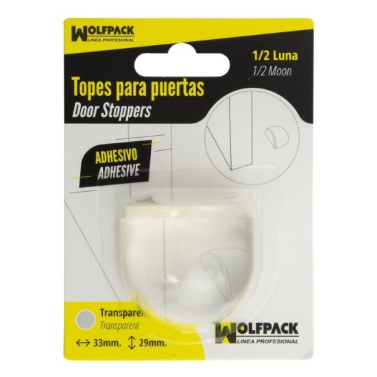 Tope Puerta Adhesivo Transparente Media Luna al por Mayor | Almacén de Ferretería