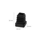 Contera Interior Plastico Cuadrada 20x20 mm, Color Negro, Bolsa 200 Unidades, Contera Mesa, Silla, Muebles, Estanteria al por Ma