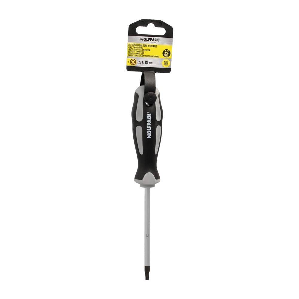Destornillador Torx Inviolable Acero S2 Mango TPR Bimaterial, Medida T25 x Ø 6,0 x 100 mm, al por Mayor | Almacén de Ferretería