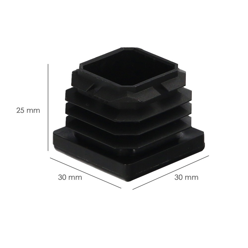 Contera Interior Plastico Cuadrada 30x30 mm, Color Negro, Bolsa 200 Unidades, Contera Mesa, Silla, Muebles, Estanteria al por Ma