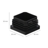 Contera Interior Plastico Cuadrada 50x50 mm, Color Negro, Bolsa 100 Unidades, Contera Mesa, Silla, Muebles, Estanteria al por Ma
