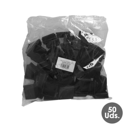 Contera Interior Plastico Cuadrada 60x60 mm, Color Negro, Bolsa 50 Unidades, Contera Mesa, Silla, Muebles, Estanteria al por May