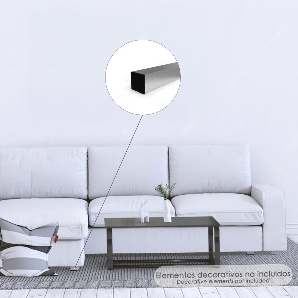 Contera Interior Plastico Cuadrada 80x80 mm, Color Negro, Bolsa 25 Unidades, Contera Mesa, Silla, Muebles, Estanteria al por May
