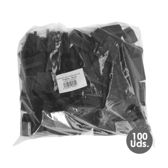 Contera Plástico Rectangular Interior, Color Negro 60x40 mm Bolsa 100 Unidades, al por Mayor | Almacén de Ferretería