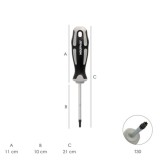 Destornillador Torx Inviolable Acero S2 Mango TPR Bimaterial, Medida T30 x Ø 6,0 x 100 mm, al por Mayor | Almacén de Ferretería