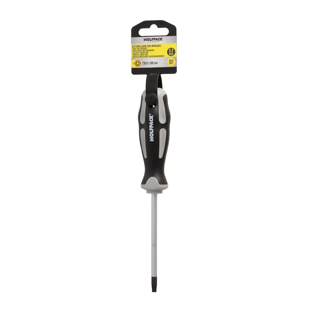 Destornillador Torx Inviolable Acero S2 Mango TPR Bimaterial, Medida T30 x Ø 6,0 x 100 mm, al por Mayor | Almacén de Ferretería