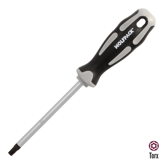 Destornillador Torx Inviolable Acero S2 Mango TPR Bimaterial, Medida T40 x Ø 8,0 x 125 mm, al por Mayor | Almacén de Ferretería