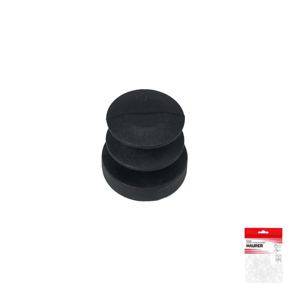 Contera Redonda Interior Negra 16mm, Blister 4 piezas, al por Mayor | Almacén de Ferretería
