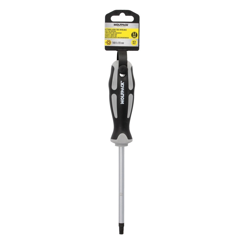 Destornillador Torx Inviolable Acero S2 Mango TPR Bimaterial, Medida T40 x Ø 8,0 x 125 mm, al por Mayor | Almacén de Ferretería