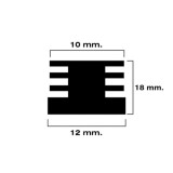 Contera Cuadrada Interior Negra 12x12 mm, Blister 4 piezas, al por Mayor | Almacén de Ferretería