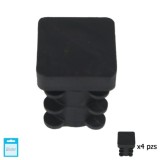 Contera Cuadrada Interior Negra 16x16 mm, Blister 4 piezas, al por Mayor | Almacén de Ferretería