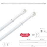 Barra Visillo Extensible 60/105 cm, con Muelle Presion, Soportes y Ventosas (2 Piezas) al por Mayor | Almacén de Ferretería