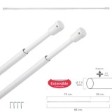 Barra Visillo Extensible 70/88 cm, Con Soporte, Sin Muelle (2 piezas) al por Mayor | Almacén de Ferretería