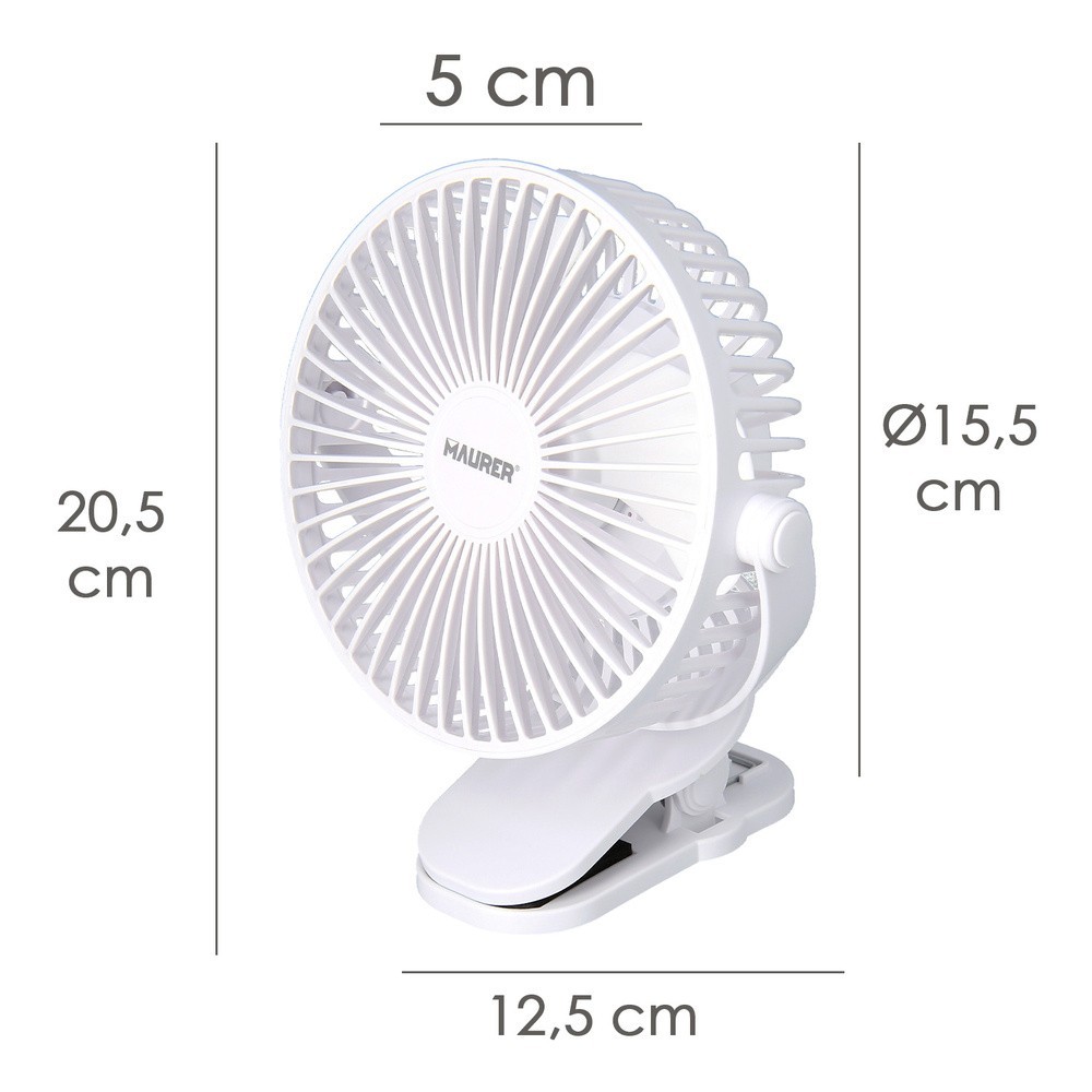 Ventilador Con Clip Sobremesa Ø 15 cm, Recargable al por Mayor | Almacén de Ferretería