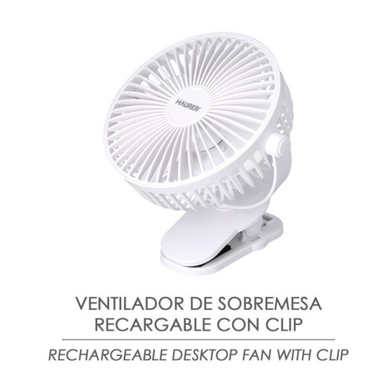 Ventilador Con Clip Sobremesa Ø 15 cm, Recargable al por Mayor | Almacén de Ferretería