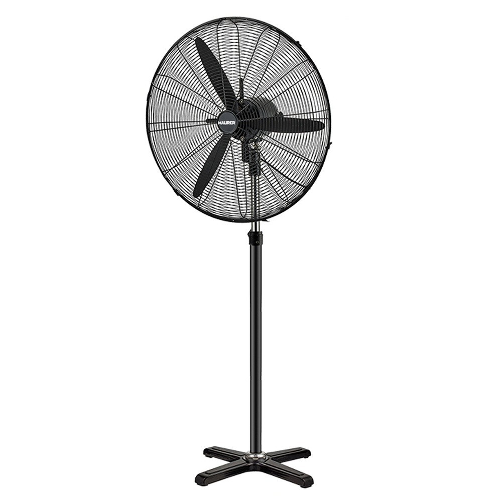 Ventilador Pie Ø 70 x195 cm, Negro 190 W, Oscilación Automatica, Altura Regulable, Cabezal Inclinable, Base Estable 60x60 cm, al