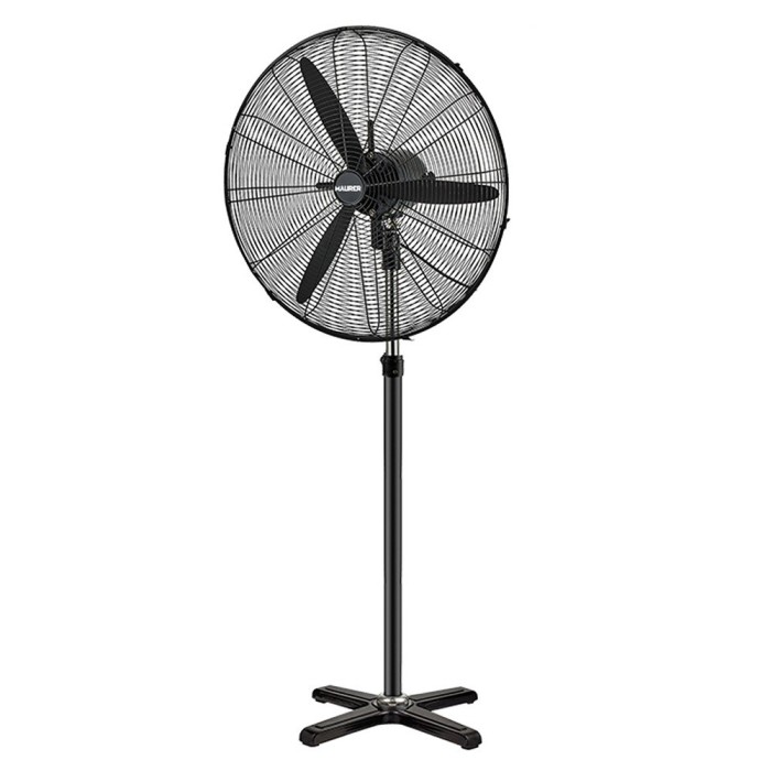 Ventilador Pie Ø 70 x195 cm, Negro 190 W, Oscilación Automatica, Altura Regulable, Cabezal Inclinable, Base Estable 60x60 cm, al