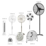 Ventilador Pie Ø 70 x195 cm, Negro 190 W, Oscilación Automatica, Altura Regulable, Cabezal Inclinable, Base Estable 60x60 cm, al