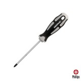 Destornillador Phillips Acero S2 Mango TPR Bimaterial, Medida PH 1 x Ø 5,0 x 100 mm,  DIN5262, al por Mayor | Almacén de Ferrete