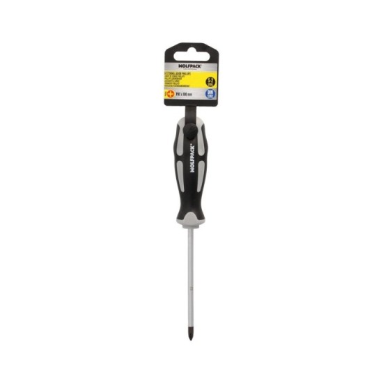Destornillador Phillips Acero S2 Mango TPR Bimaterial, Medida PH 1 x Ø 5,0 x 100 mm,  DIN5262, al por Mayor | Almacén de Ferrete