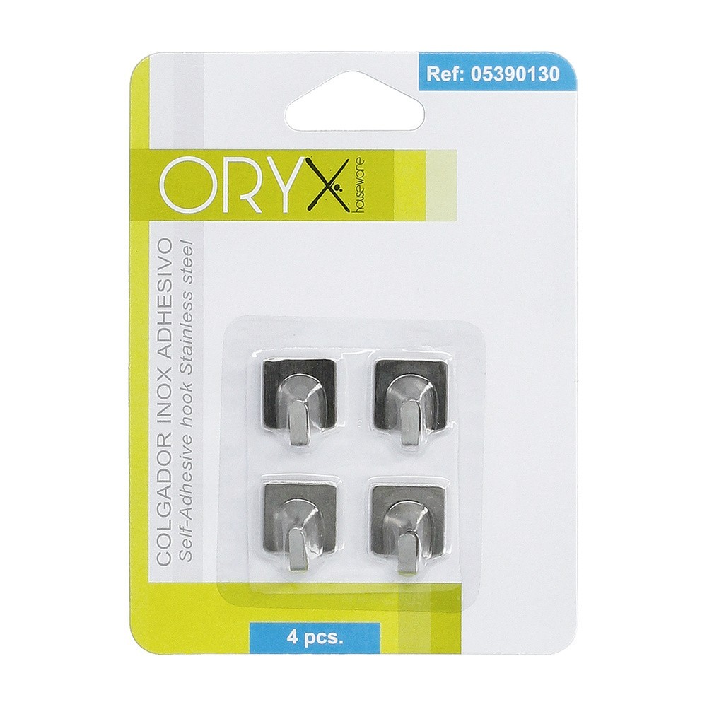 Colgador Oryx Inoxidable Pequeño (Blister 4 Unidades) Adhesivo al por Mayor | Almacén de Ferretería