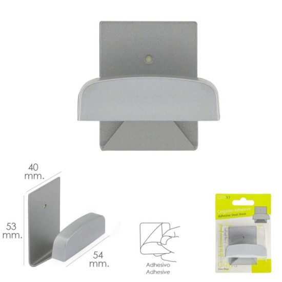 Colgador Percha Adhesivo Acero Inoxidable Color Gris al por Mayor | Almacén de Ferretería
