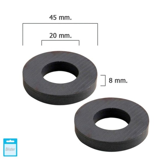 Iman Wolfpack Ferrita Aro Ø 45x20x8 mm, (Blister 2 Piezas) al por Mayor | Almacén de Ferretería