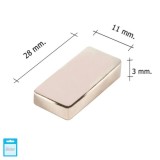 Iman Wolfpack Neodimio Rectangular 28x11x3 mm, (Blister 1 Pieza) al por Mayor | Almacén de Ferretería