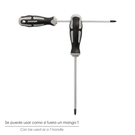 Destornillador Phillips Acero S2 Mango TPR Bimaterial, Medida PH 3 x Ø 8,0 x 150 mm,  DIN5262, al por Mayor | Almacén de Ferrete