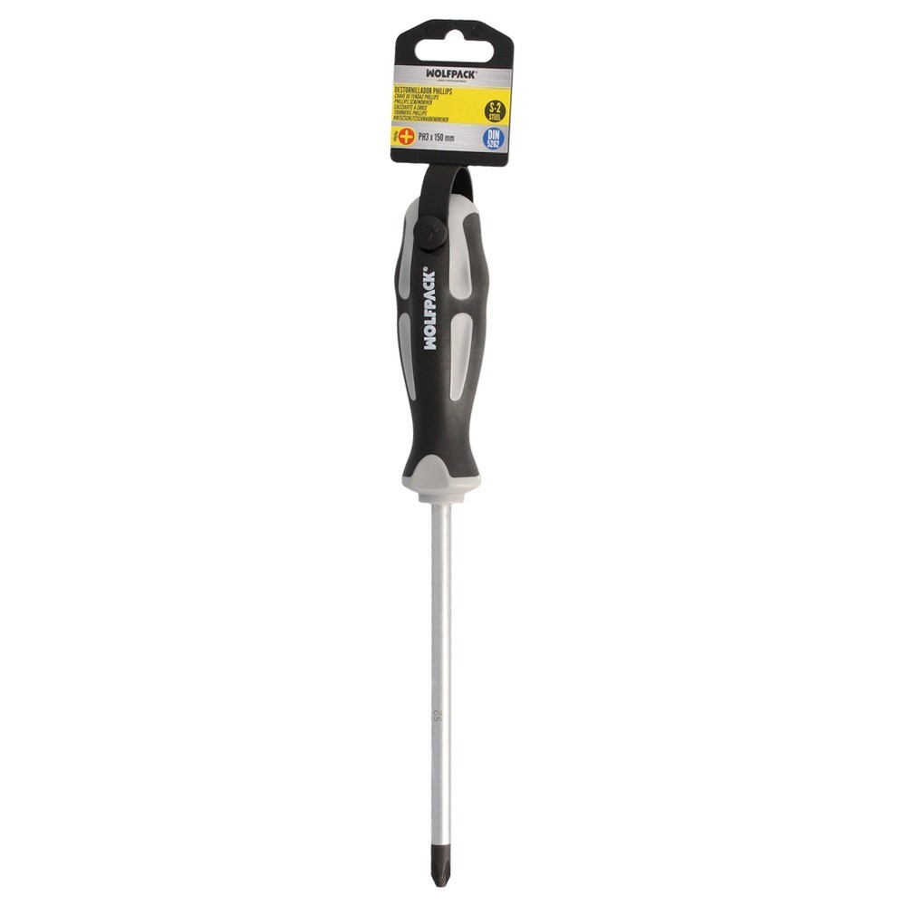 Destornillador Phillips Acero S2 Mango TPR Bimaterial, Medida PH 3 x Ø 8,0 x 150 mm,  DIN5262, al por Mayor | Almacén de Ferrete