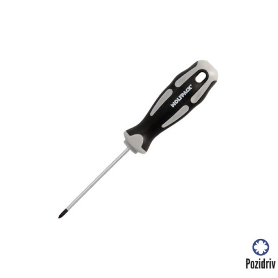Destornillador Pozidriv Acero S2 Mango TPR Bimaterial, Medida PZ 0 x Ø 3,0 x 75 mm,  DIN5262, al por Mayor | Almacén de Ferreter