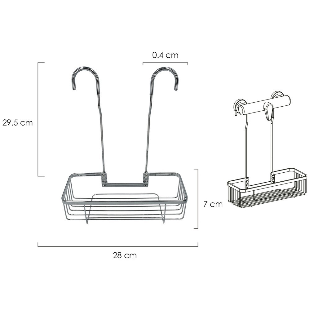 Cestillo Inox Para Colgar 1 Altura, 280 x 105 x 335 mm, al por Mayor | Almacén de Ferretería