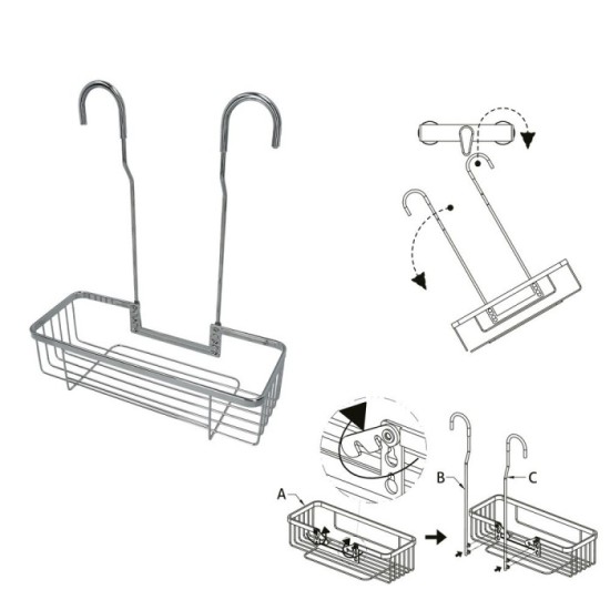 Cestillo Inox Para Colgar 1 Altura, 280 x 105 x 335 mm, al por Mayor | Almacén de Ferretería