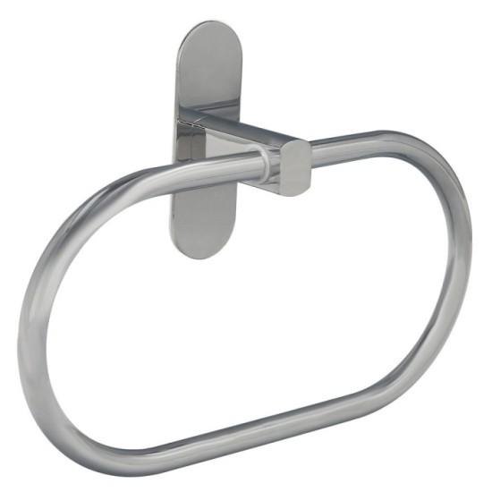 Toallero Forma Anilla Color Inox Con Efecto Espejo, Autoadhesivo Resistente, Porta Toallas, Toallero Adhesivo Pared / Mueble al 