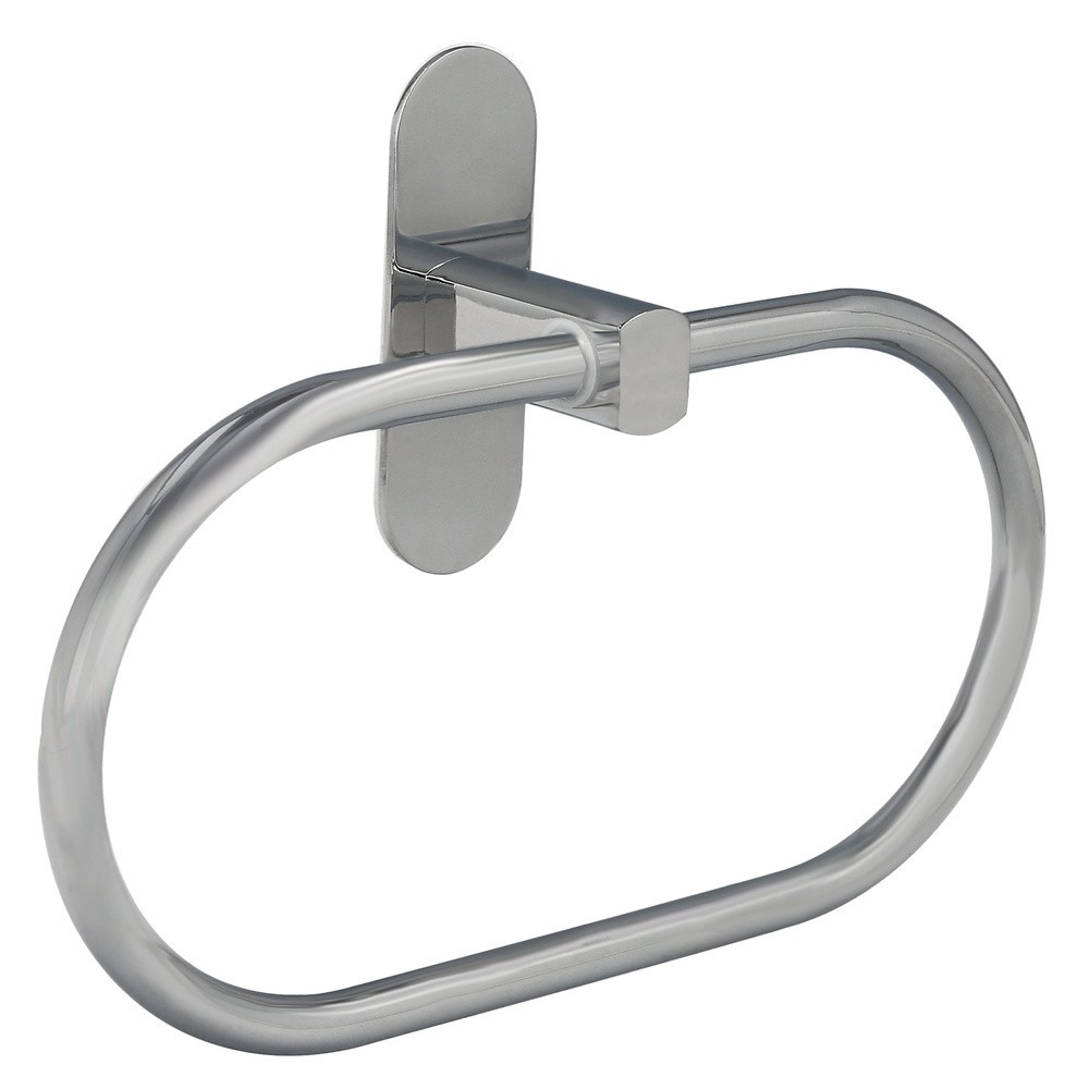 Toallero Forma Anilla Color Inox Con Efecto Espejo, Autoadhesivo Resistente, Porta Toallas, Toallero Adhesivo Pared / Mueble al 