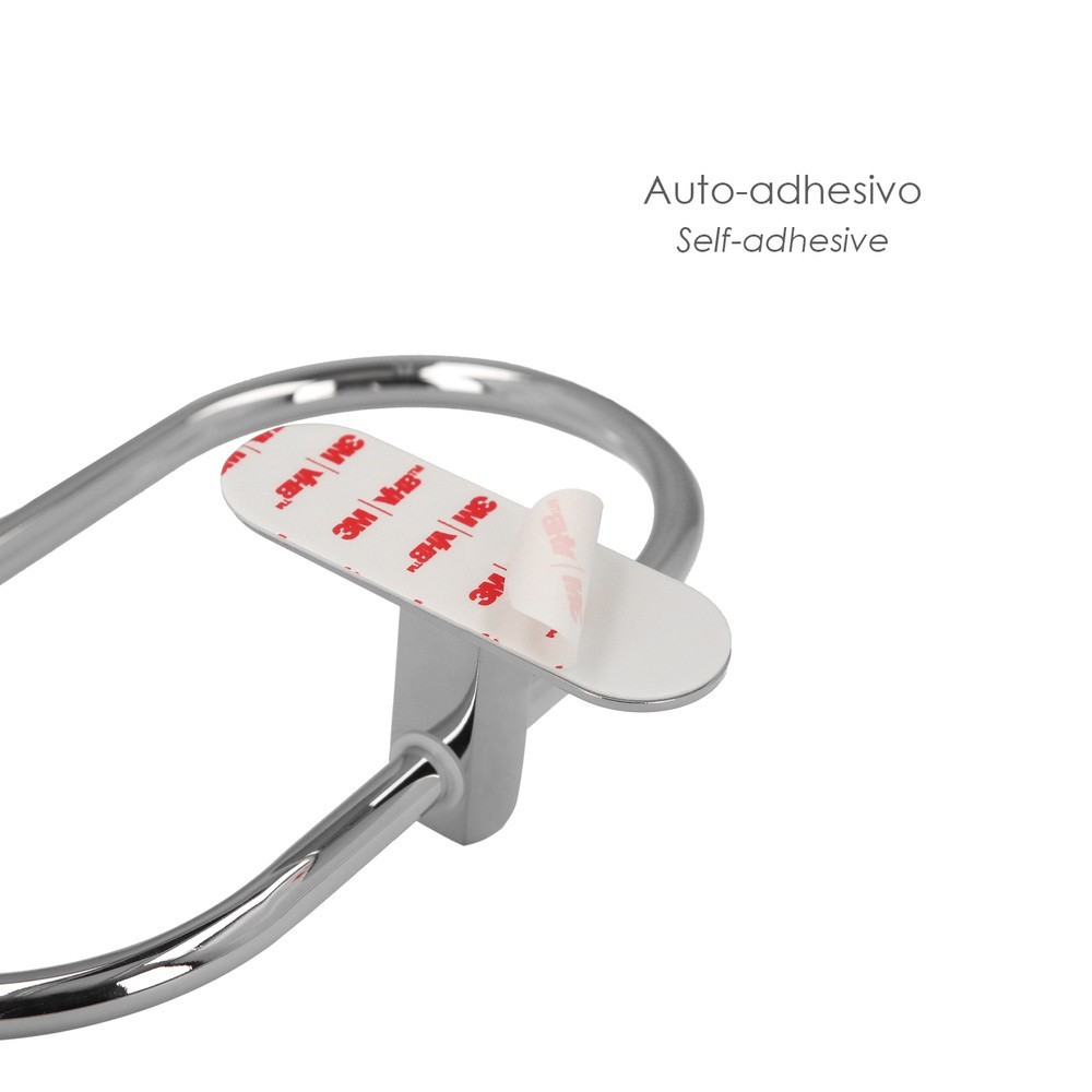 Toallero Forma Anilla Color Inox Con Efecto Espejo, Autoadhesivo Resistente, Porta Toallas, Toallero Adhesivo Pared / Mueble al 