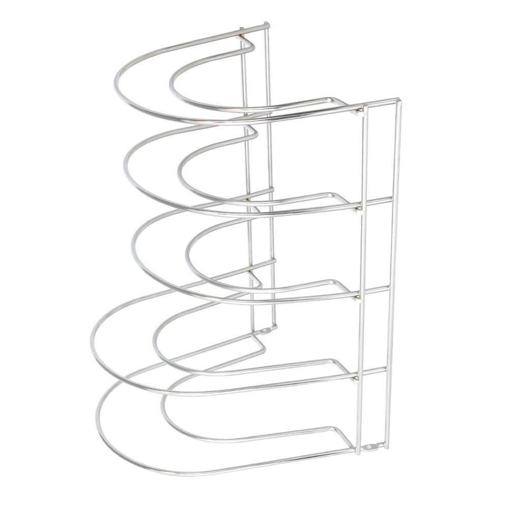Soporte Vertical 5 Niveles Para Sartenes, Tapaderas, Acero Cromado al por Mayor | Almacén de Ferretería
