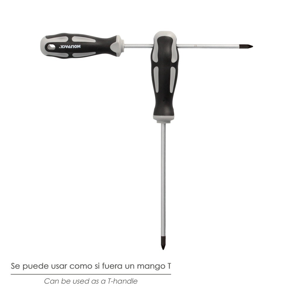 Destornillador Pozidriv Acero S2 Mango TPR Bimaterial, Medida PZ 0 x Ø 3,0 x 75 mm,  DIN5262, al por Mayor | Almacén de Ferreter