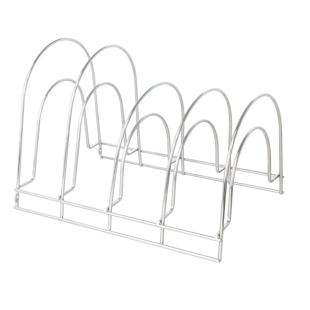 Soporte Vertical 5 Niveles Para Sartenes, Tapaderas, Acero Cromado al por Mayor | Almacén de Ferretería