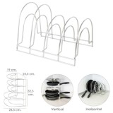 Soporte Vertical 5 Niveles Para Sartenes, Tapaderas, Acero Cromado al por Mayor | Almacén de Ferretería