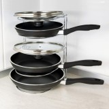 Soporte Vertical 5 Niveles Para Sartenes, Tapaderas, Acero Cromado al por Mayor | Almacén de Ferretería