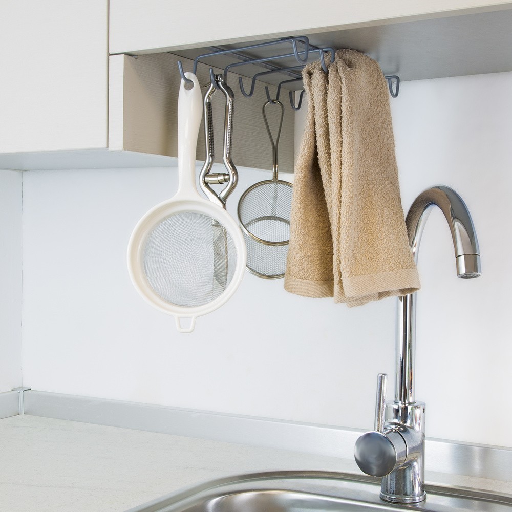 Colgador Tazas, Soporte Cocina Bajo Mueble, Acero Cuelgatazas para 10 tazas al por Mayor | Almacén de Ferretería