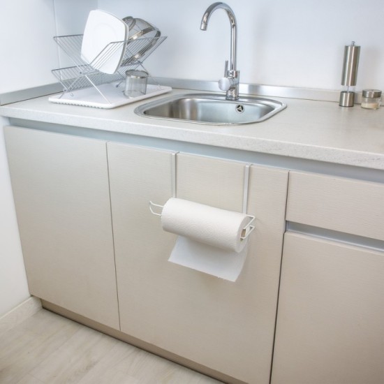 Colgador Portarrollos Papel Cocina, Acero Para Puertas, Encimeras, Muebles, 32,5x18x10 cm, al por Mayor | Almacén de Ferretería