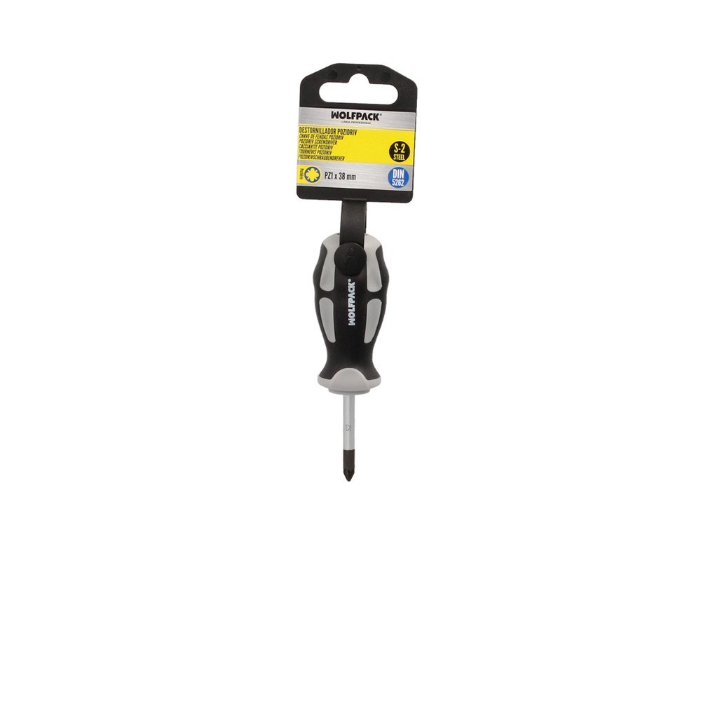Destornillador Pozidriv Acero S2 Mango TPR Bimaterial, Medida PZ 1 x Ø 5 x 38 mm,  DIN5262, al por Mayor | Almacén de Ferretería