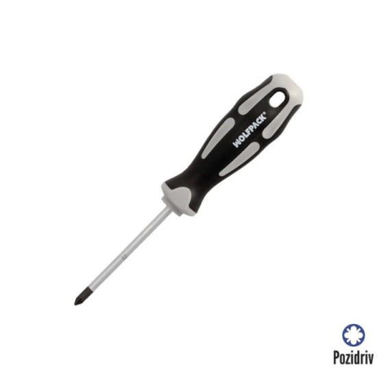 Destornillador Pozidriv Acero S2 Mango TPR Bimaterial, Medida PZ 1 x Ø 5 x 75 mm,  DIN5262, al por Mayor | Almacén de Ferretería